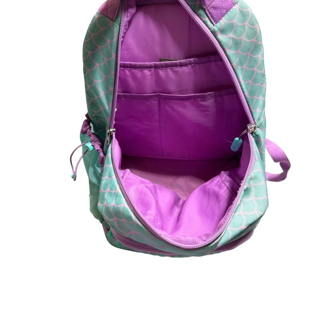 Bentgo Kids 2-in-1 Backpack Insulated Lunch Bag Mermaid Scales Teal Purple